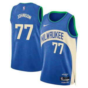 Regata NBA Milwaukee Bucks City Edition 2023/24 AJ Johnson 77 - Azul