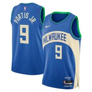 Regata NBA Milwaukee Bucks City Edition 2023/24 Bobby Portis Jr 9 - Azul