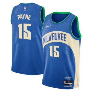 Regata NBA Milwaukee Bucks City Edition 2023/24 Cameron Payne 15 - Azul