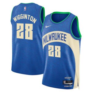 Regata NBA Milwaukee Bucks City Edition 2023/24 Lindell Wigginton 28 - Azul