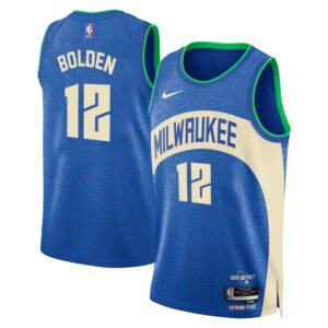 Regata NBA Milwaukee Bucks City Edition 2023/24 Marques Bolden 12 - Azul