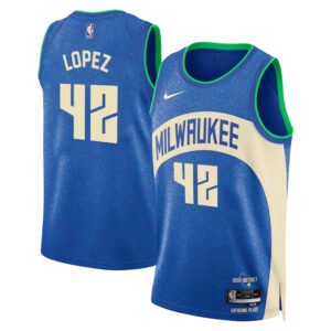 Regata NBA Milwaukee Bucks City Edition 2023/24 Robin Lopez 42 - Azul