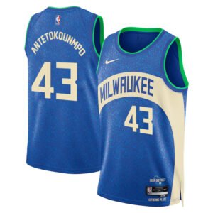 Regata NBA Milwaukee Bucks City Edition 2023/24 Thanasis Antetokounmpo 43 - Azul