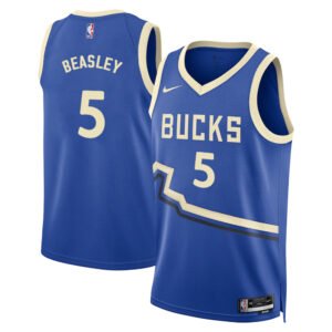 Regata NBA Milwaukee Bucks City Edition Malik Beasley 5 - Azul