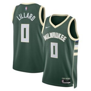 Regata NBA Milwaukee Bucks Icon Edition Damian Lillard 0 - Verde