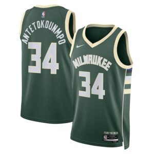 Regata NBA Milwaukee Bucks Icon Edition Giannis Antetokounmpo 34 - Verde