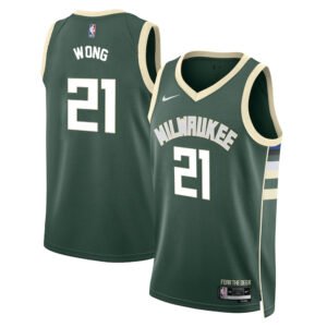 Regata NBA Milwaukee Bucks Icon Edition Isaiah Wong 21 - Verde