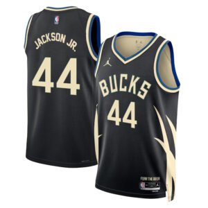 Regata NBA Milwaukee Bucks Statement Edition Andre Jackson Jr. 44 - Preta