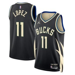 Regata NBA Milwaukee Bucks Statement Edition Brook Lopez 11 - Preta
