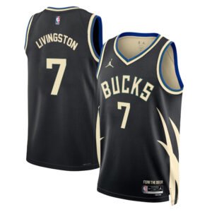 Regata NBA Milwaukee Bucks Statement Edition Chris Livingston 7 - Preta