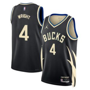 Regata NBA Milwaukee Bucks Statement Edition Delon Wright 4 - Preta