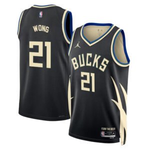 Regata NBA Milwaukee Bucks Statement Edition Isaiah Wong 21 - Preta