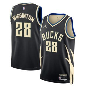 Regata NBA Milwaukee Bucks Statement Edition Lindell Wigginton 28 - Preta