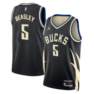 Regata NBA Milwaukee Bucks Statement Edition Malik Beasley 5 - Preta