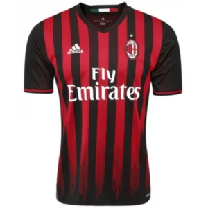 Camisa AC Milan Preta/Vermelha Home 2016/2017 – Versão Retrô