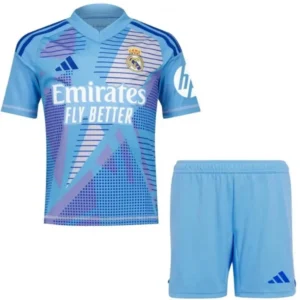 Kit Infantil I do Real Madrid (Goleiro) Azul 2024/2025 Home – Camisa e Short