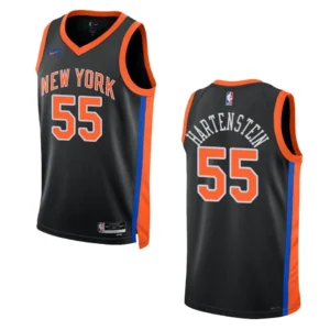 Regata NBA New York Knicks City Edition 2023 Isaiah Hartenstein 55 - Preta