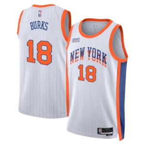 Regata NBA New York Knicks City Edition Alec Burks 18 - Branca