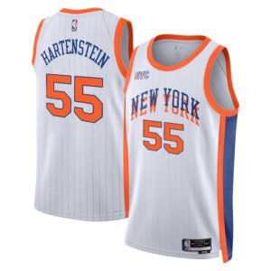 Regata NBA New York Knicks City Edition Isaiah Hartenstein 55 - Branca