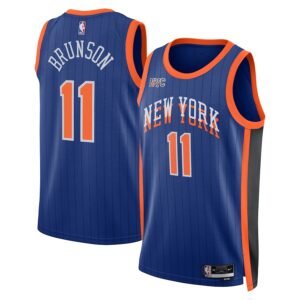 Regata NBA New York Knicks City Edition Jalen Brunson 11 - Azul