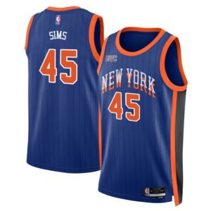 Regata NBA New York Knicks City Edition Jericho Sims 45 - Azul