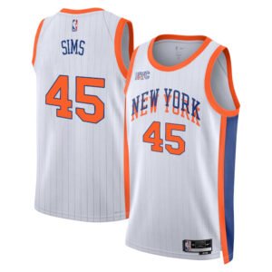 Regata NBA New York Knicks City Edition Jericho Sims 45 - Branca