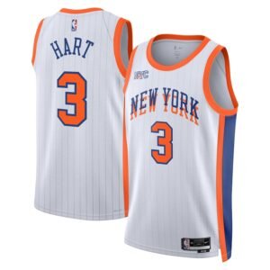 Regata NBA New York Knicks City Edition Josh Hart 3 - Branca
