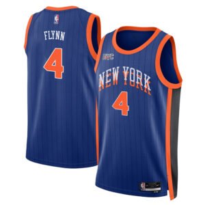 Regata NBA New York Knicks City Edition Malachi Flynn 4 - Azul