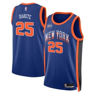 Regata NBA New York Knicks City Edition Mamadi Diakite 25 - Azul