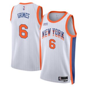 Regata NBA New York Knicks City Edition Quentin Grimes 6 - Branca