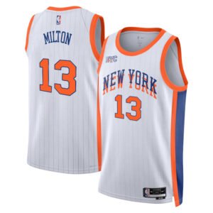 Regata NBA New York Knicks City Edition Shake Milton 13 - Branca