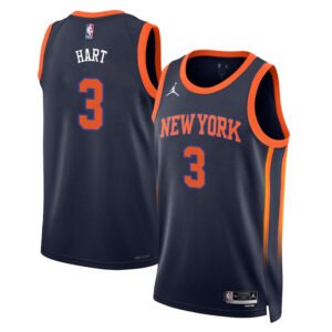 Regata NBA New York Knicks Statement Edition Josh Hart 3 - Preta