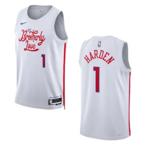 Regata NBA Philadelphia 76ers City Edition 2023 James Harden 1 - Branca