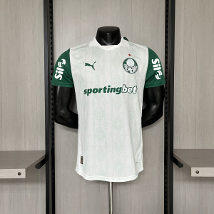 Camisa II do Palmeiras Away (Branca) 2025/2026 – Versão Jogador - Todos os Patrocínios