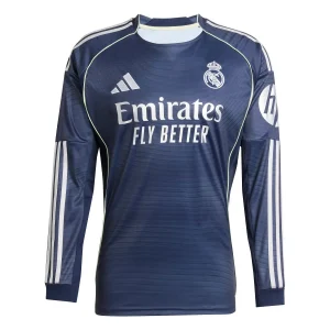 Camisa II do Real Madrid Away (Azul) 2025/2026 – Versão Torcedor - Manga Longa
