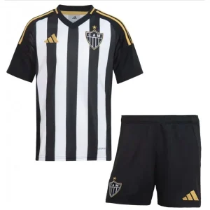 Kit Infantil Atlético Mineiro (Listrado) 2025/2026 Home – Camisa e Short