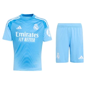 Kit Infantil I do Real Madrid (Goleiro) Azul 2025/2026 Home – Camisa e Short