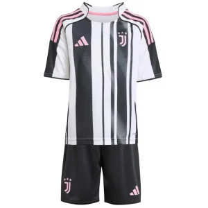 Kit Infantil I Juventus 2025/2026 Preto e Branco Home – Camisa e Short