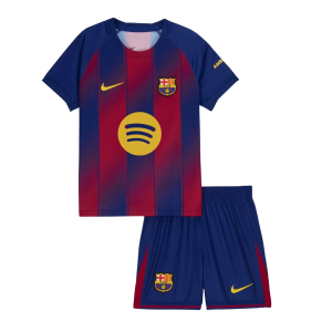 Kit Infantil I Barcelona 2025/2026 (Listrado) Home – Camisa e Short