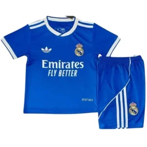Kit Infantil III do Real Madrid 2025/2026 Azul Third – Camisa e Short
