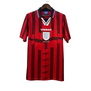 Camisa II da Inglaterra Away (Vermelha) 1998 – Versão Retrô (Pronta Entrega) - Tamanho GG