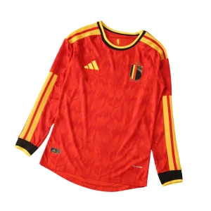 Camisa I da Bélgica Home (Copa do Mundo) 2026 – Versão Jogador - Manga Longa
