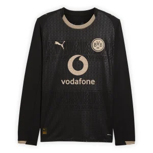 Camisa Borussia Dortmund (Edição Centenária) Preta 2025/2026– Versão Torcedor - Manga Longa
