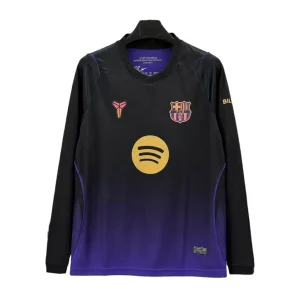Camisa II Barcelona Away (Preta/Roxa) 2026/2027 – Versão Torcedor - Manga Longa