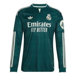 Camisa II do Real Madrid Away (Verde) 2026/2027 – Versão Jogador - Manga Longa