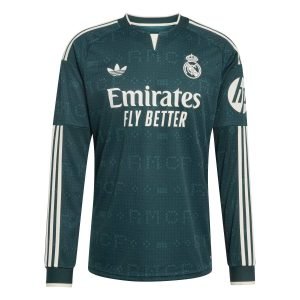 Camisa II do Real Madrid Away (Verde) 2026/2027 – Versão Torcedor - Manga Longa