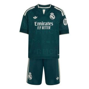 Kit Infantil II do Real Madrid 2026/2027 Away (Verde) – Camisa e Short